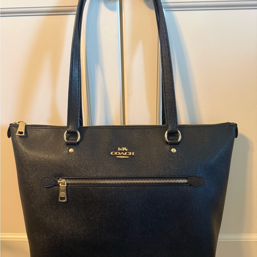 Coach Black Gallery Tote with Gold Accents - Picture 2 of 4